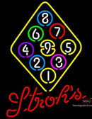 Strohs Ball Billiards Rack Pool Neon Sign  