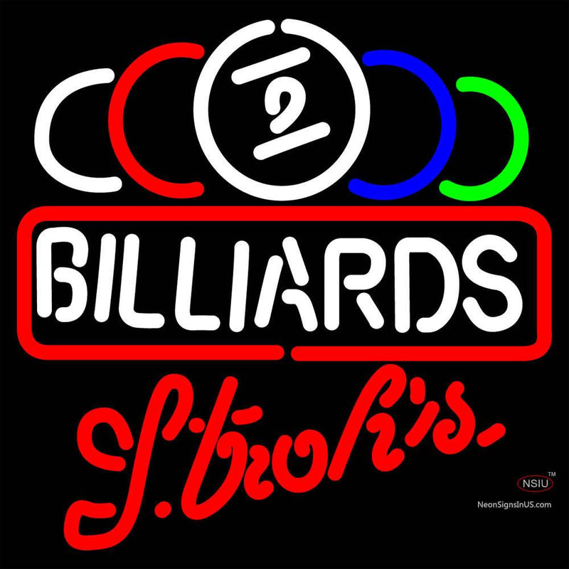 Strohs Ball Billiards Text Pool Neon Sign   x