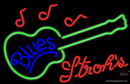 Strohs Blues Guitar Neon Sign  