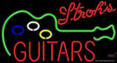 Strohs Guitar Flashing Neon Sign  