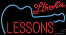 Strohs Guitar Lessons Neon Sign  