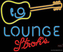 Strohs Guitar Lounge Neon Sign  