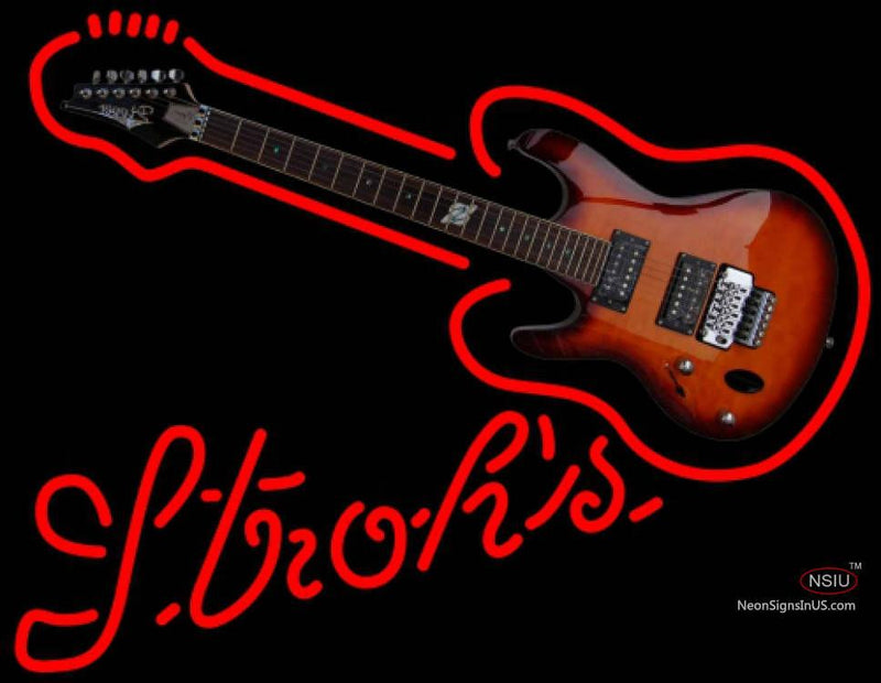 Strohs Guitar Neon Sign  