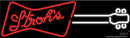Strohs Guitar Red White Neon Sign  