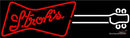 Strohs Guitar Red White Neon Sign  