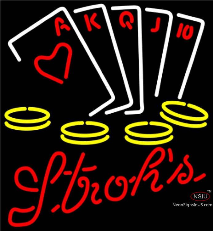 Strohs Poker Ace Series Neon Sign 7 