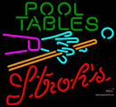 Strohs Pool Tables Billiards Neon Sign  