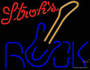 Strohs Rock Guitar Neon Sign  