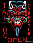 Devil's Head Tattoo/Piercing Neon Sign