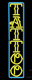 Gold/Blue Tattoo Neon Sign
