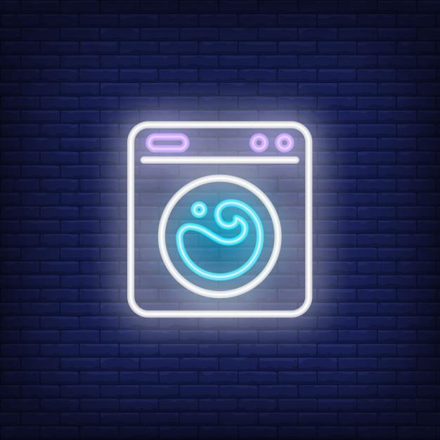 washing-machine neon sign