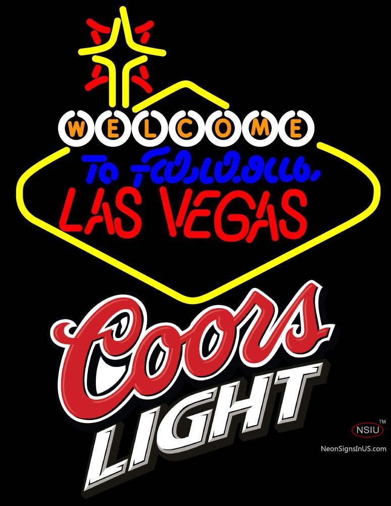 Welcome To Las Vegas Coors Light Logo Neon Sign
