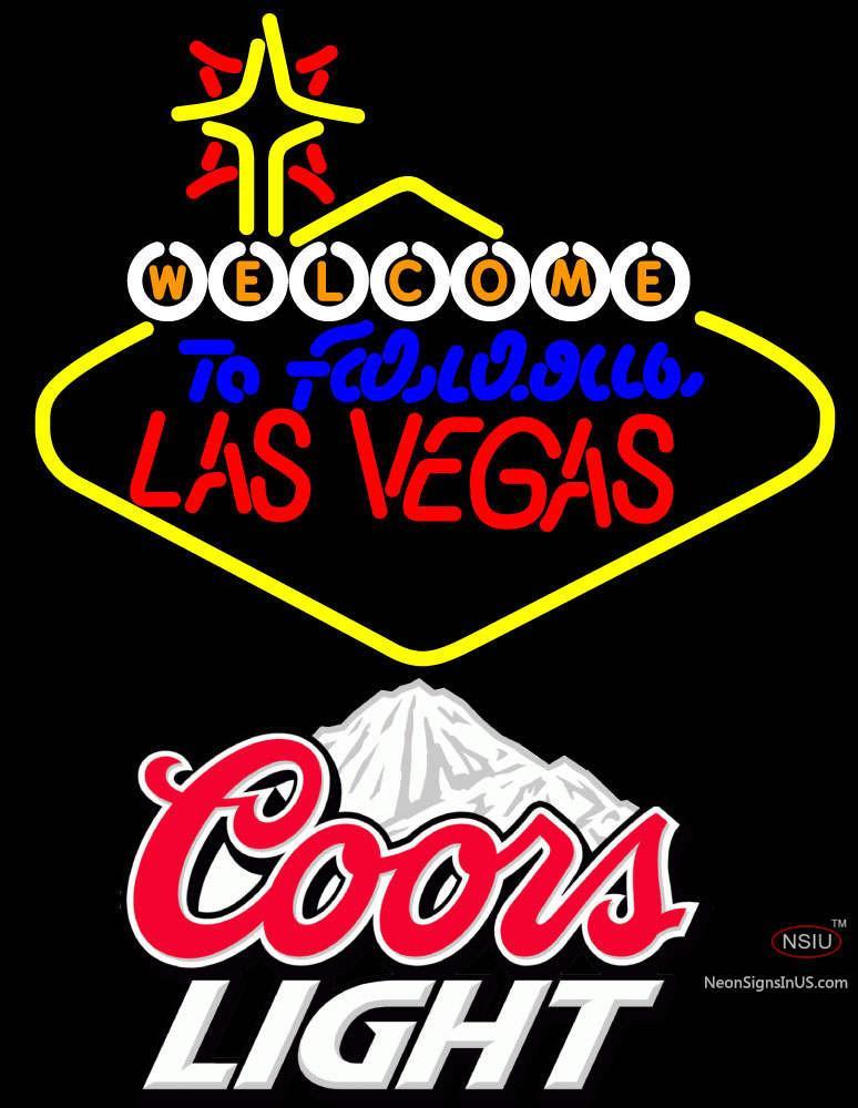 Welcome To Las Vegas Coors Light Mounted Neon Sign 