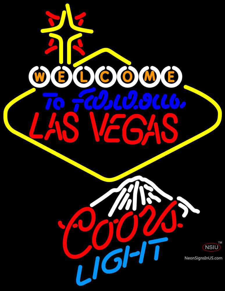Welcome To Las Vegas Coors Light Mounted Neon Sign