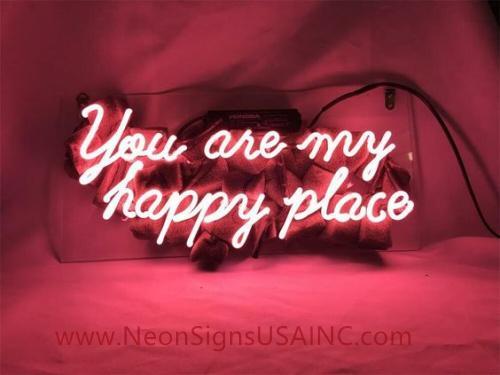 You Are My Happy Place Wedding Home Deco Neon Sign